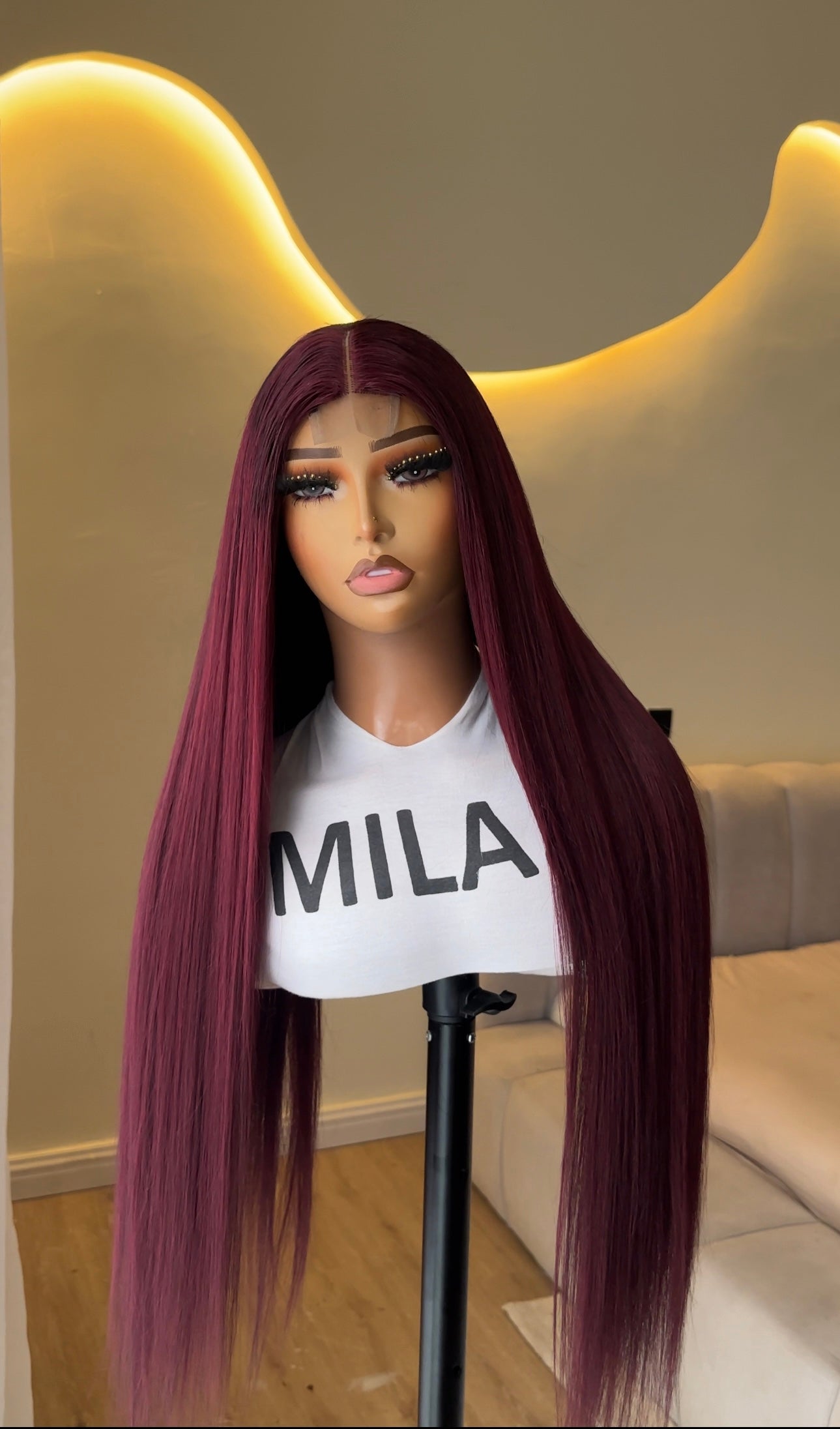 Burgundy Straight 28’’